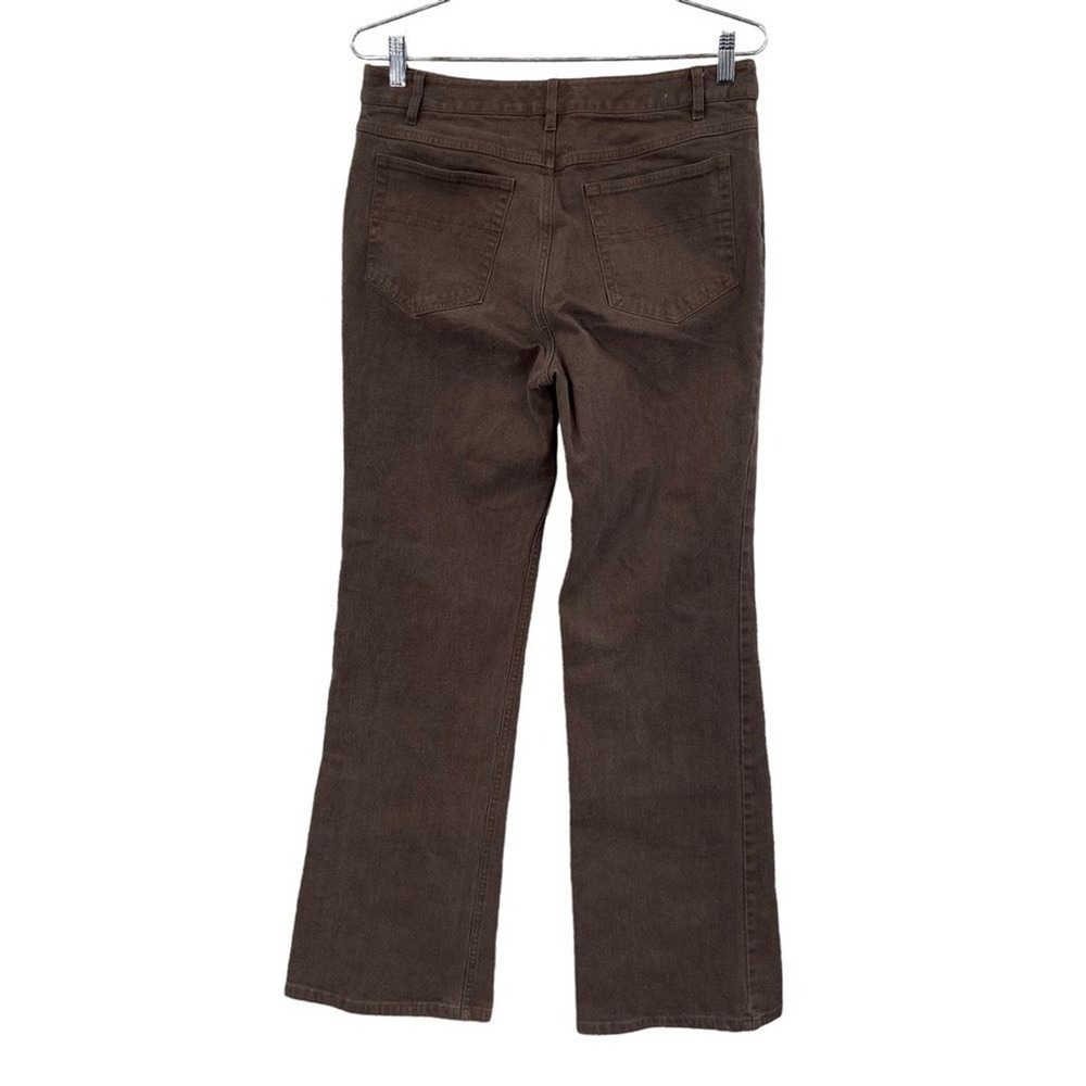 J. Jill Brown Stretch Denim Flare Leg‎ Pants Womens Size 10 Chocolate Brown - Picture 2 of 9